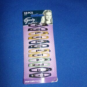 New - Goody Classics Snap Clips - 12 Pieces - Various Colors